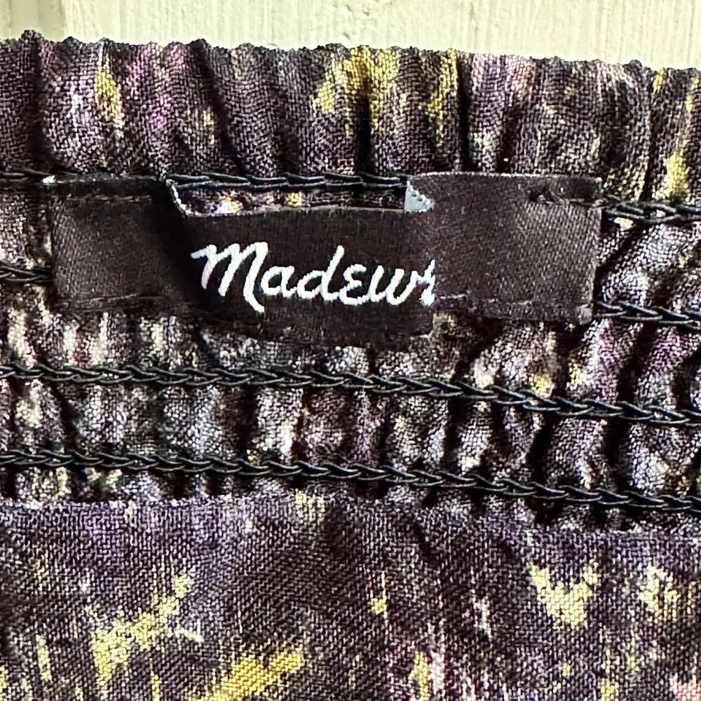 Madewell Floral Smocked Puff Sleeve Top | Dark Romantic Print